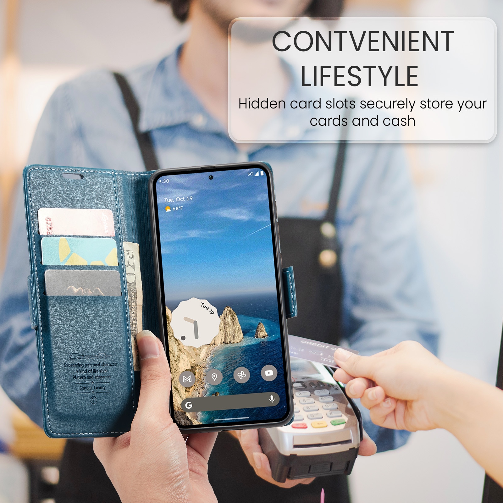 RFID Slim Lompakkokotelo Google Pixel 10 Pro Sininen