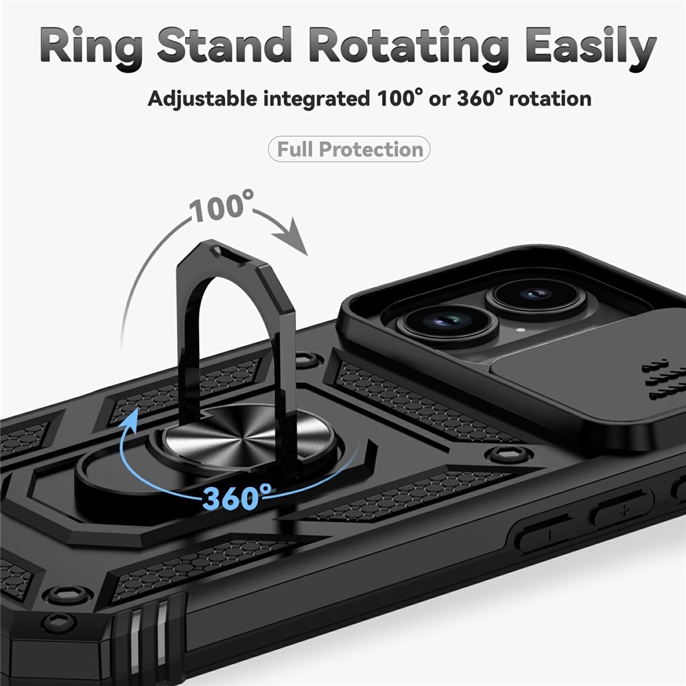 Hybridikuori Ring + Kamerasuojalla iPhone 17 Musta