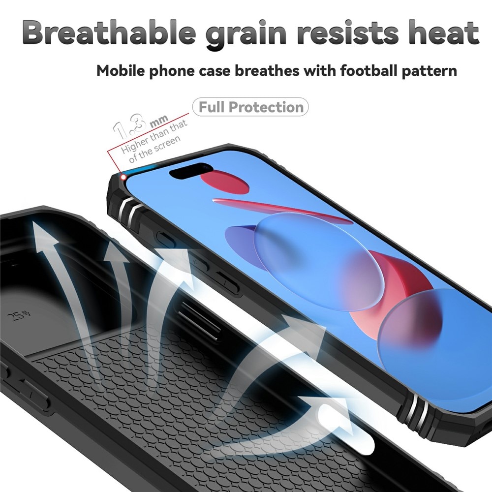 Hybridikuori Ring + Kamerasuojalla iPhone 17 Pro Musta