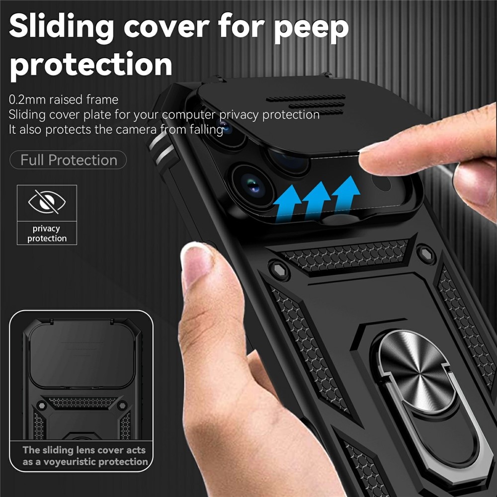 Hybridikuori Ring + Kamerasuojalla iPhone 17 Pro Musta