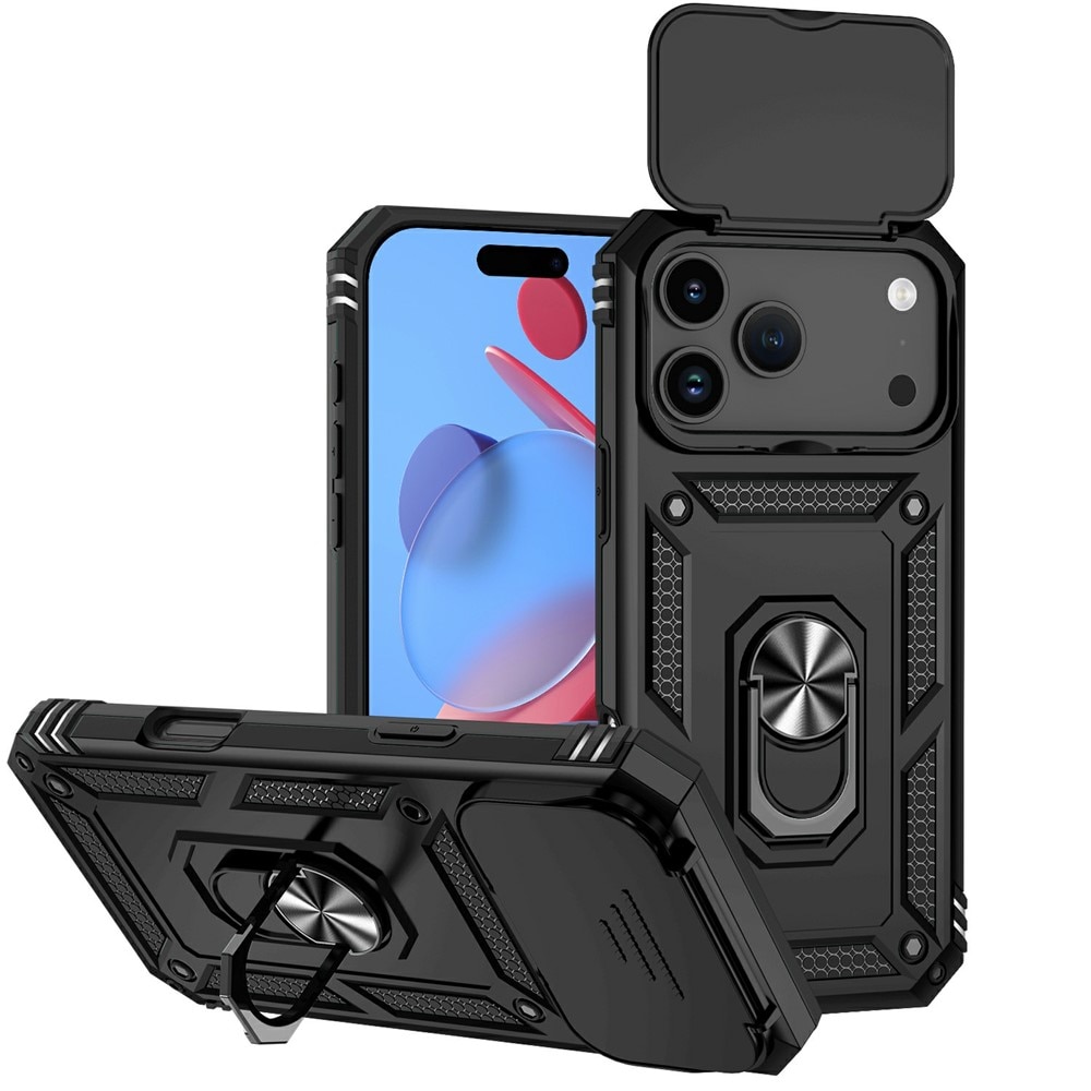 Hybridikuori Ring + Kamerasuojalla iPhone 17 Pro Max Musta