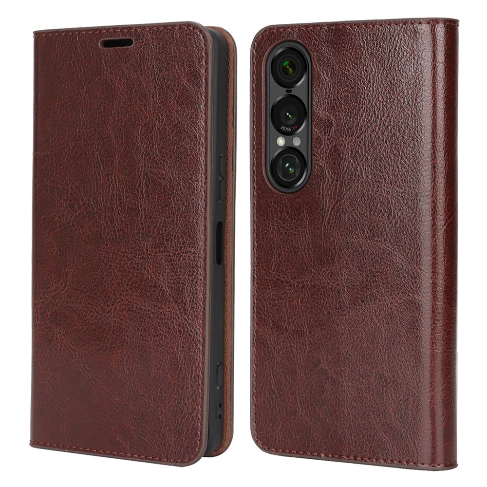 Suojakotelo Aito Nahka Sony Xperia 1 VII Ttummanruskea