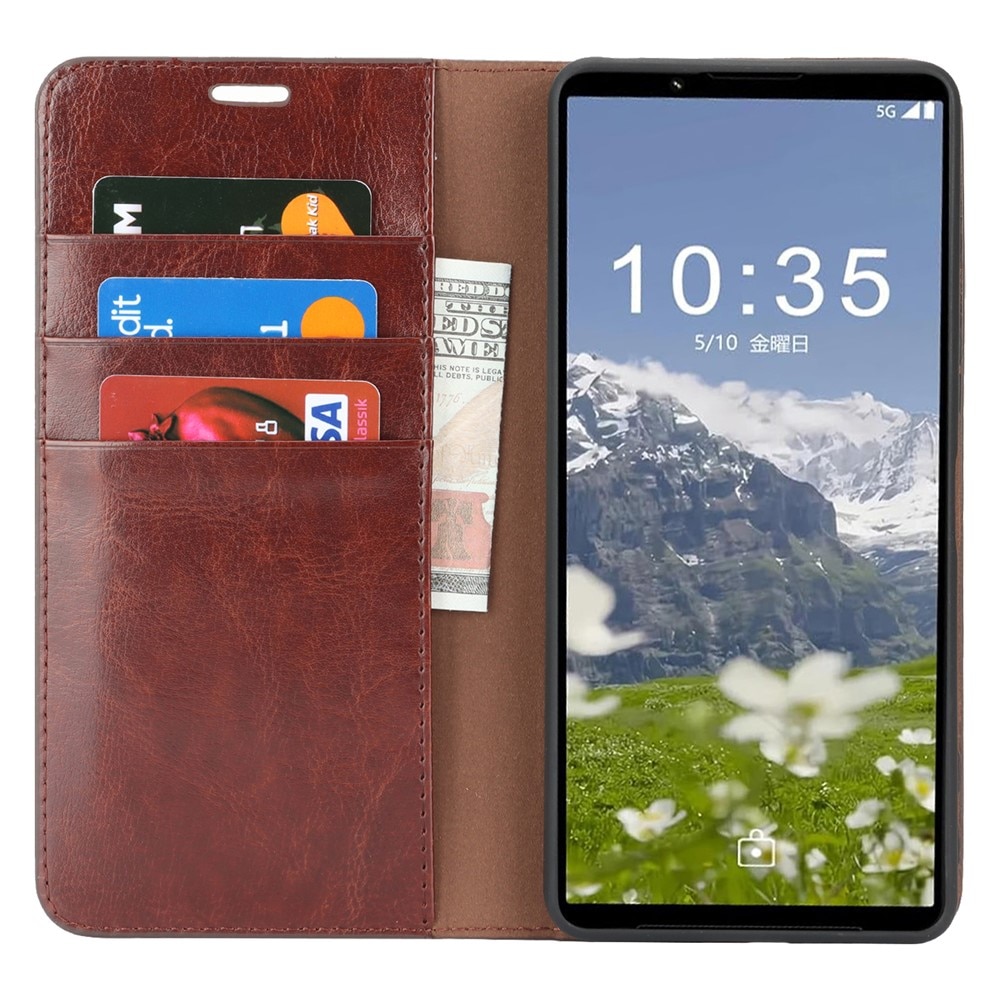 Suojakotelo Aito Nahka Sony Xperia 1 VII Ttummanruskea