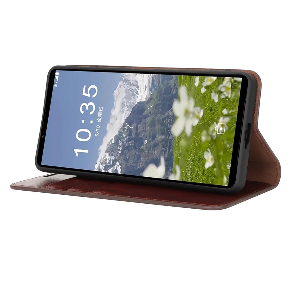 Suojakotelo Aito Nahka Sony Xperia 1 VII Ttummanruskea