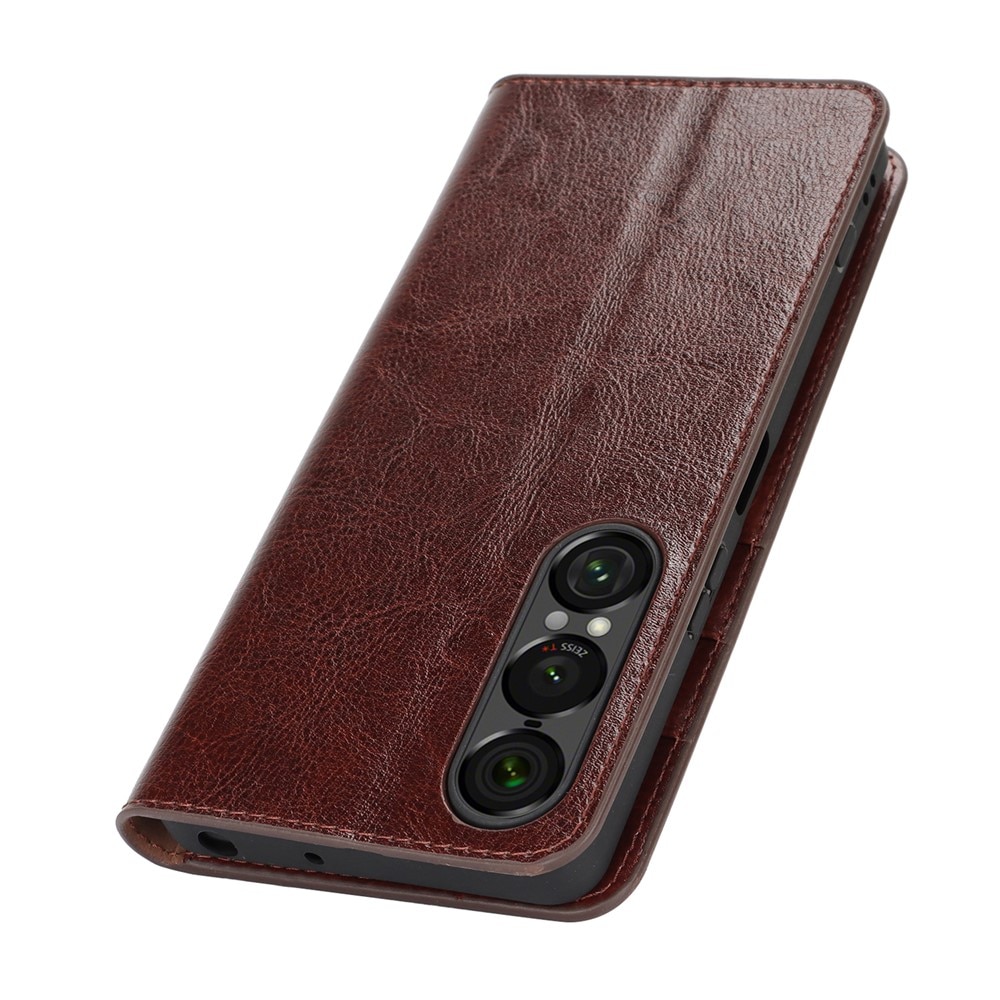 Suojakotelo Aito Nahka Sony Xperia 1 VII Ttummanruskea