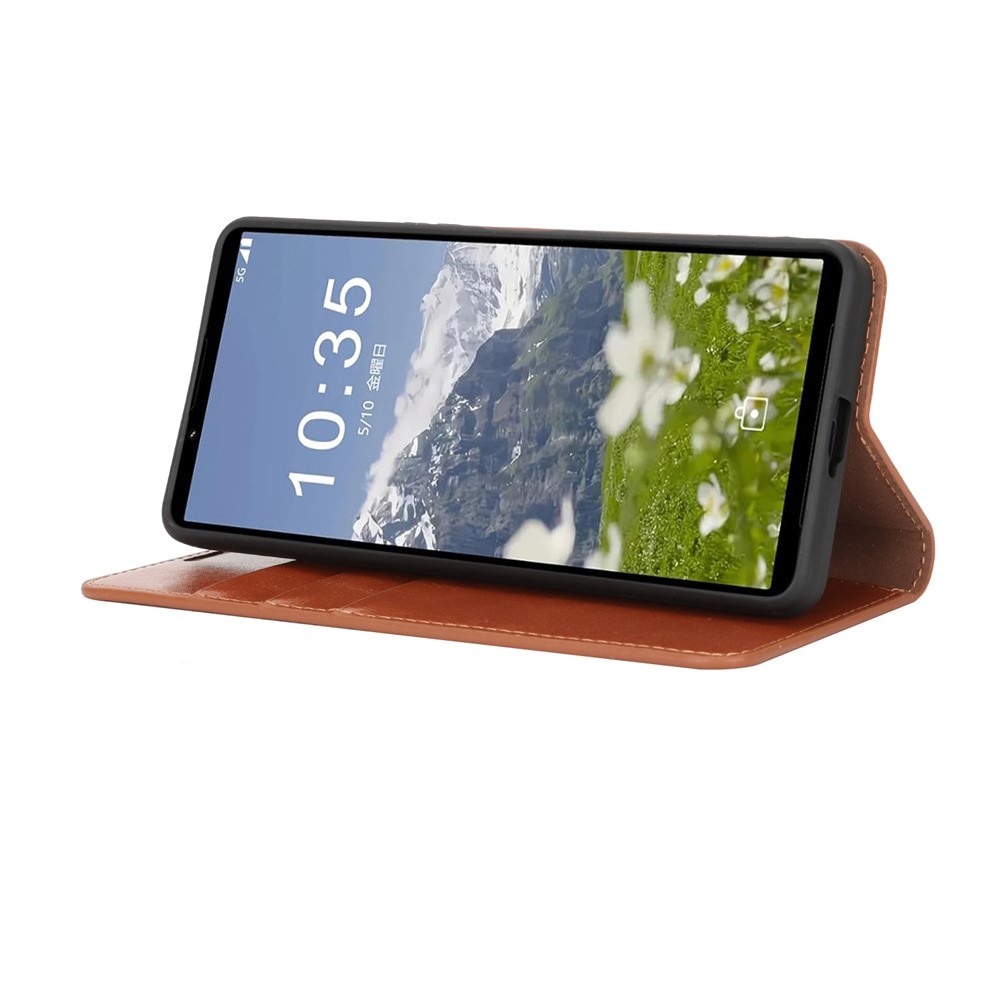 Suojakotelo Aito Nahka Sony Xperia 1 VII Ruskea