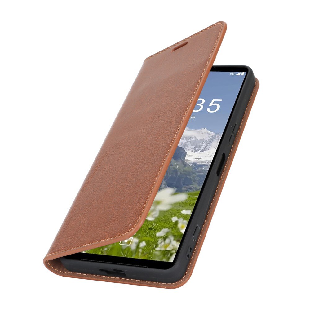 Suojakotelo Aito Nahka Sony Xperia 1 VII Ruskea