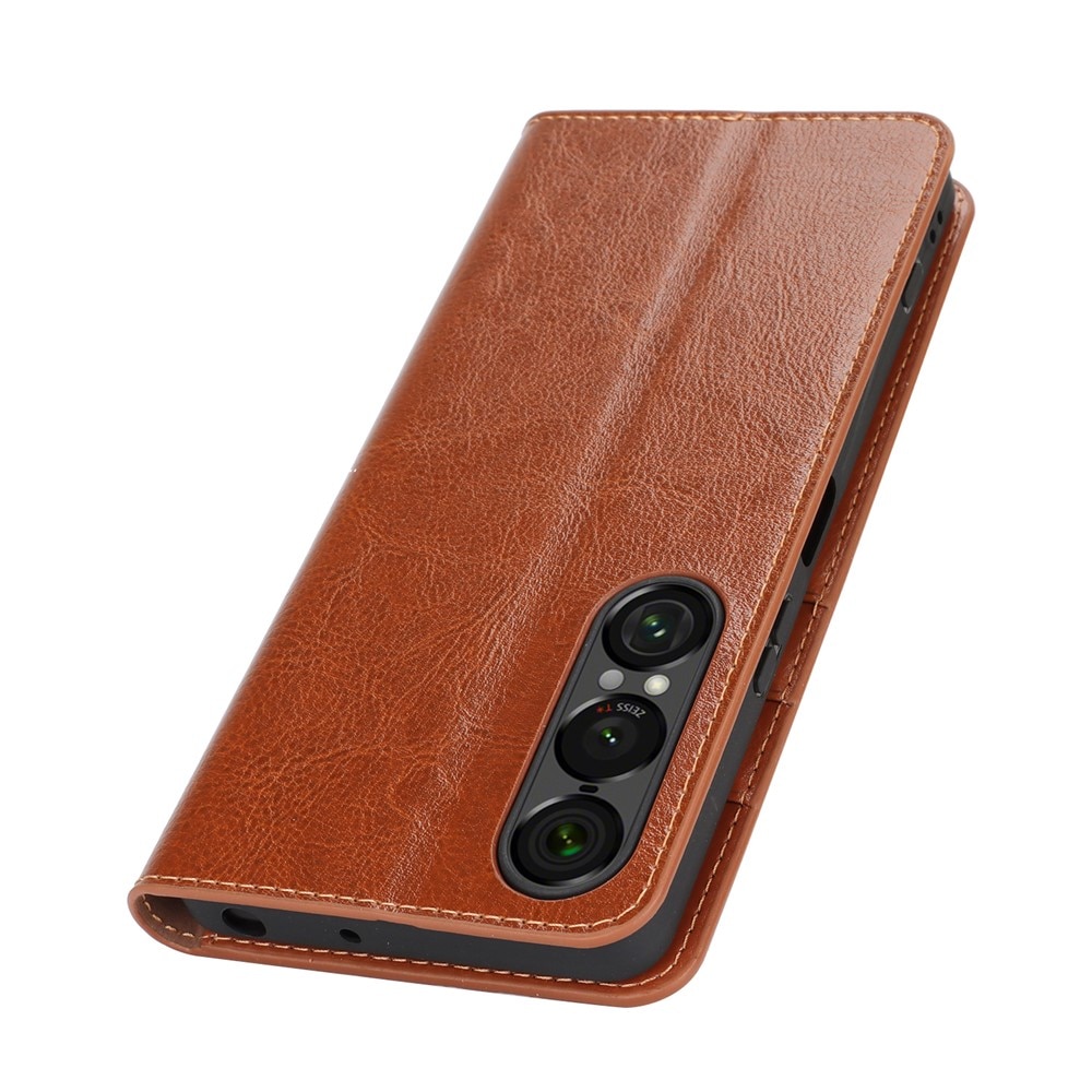 Suojakotelo Aito Nahka Sony Xperia 1 VII Ruskea