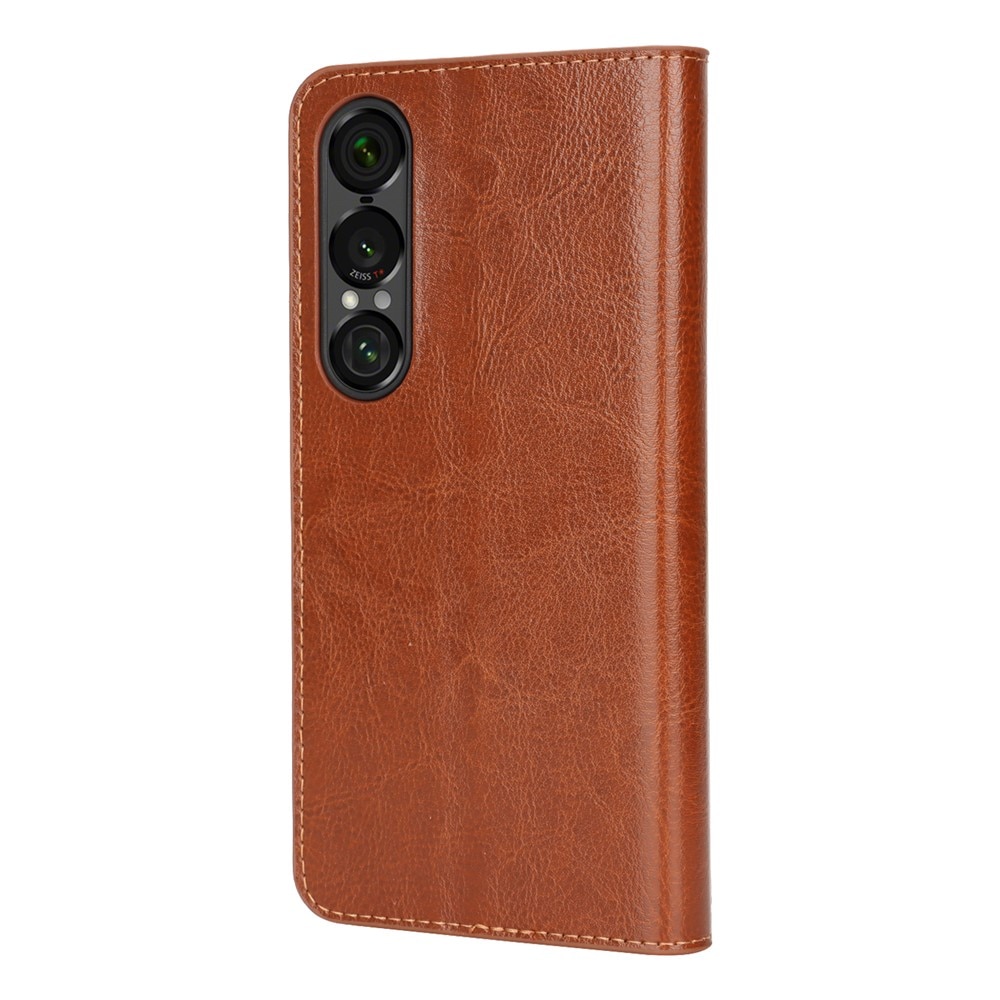 Suojakotelo Aito Nahka Sony Xperia 1 VII Ruskea
