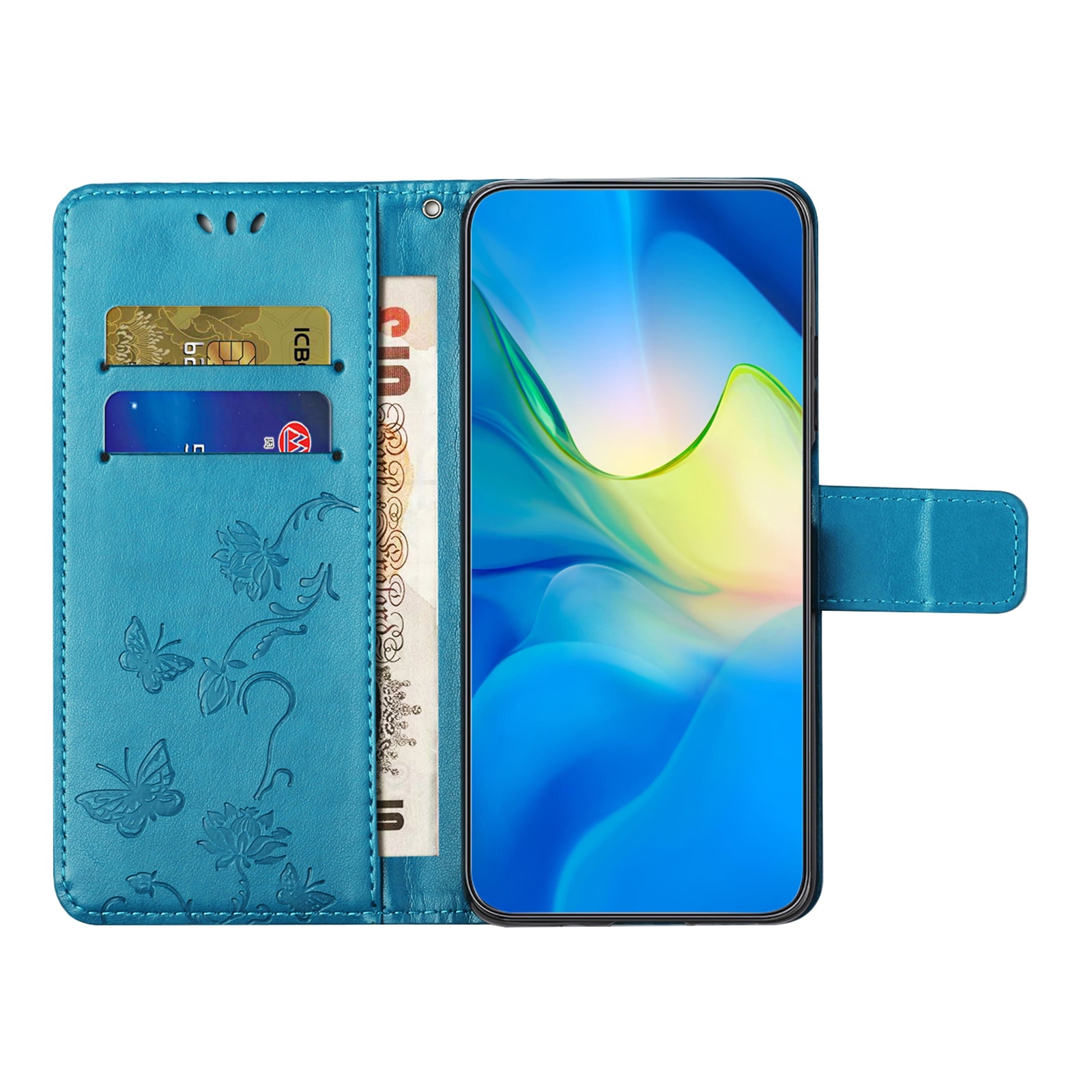 Nahkakotelo Perhonen Samsung Galaxy S25 FE Sininen