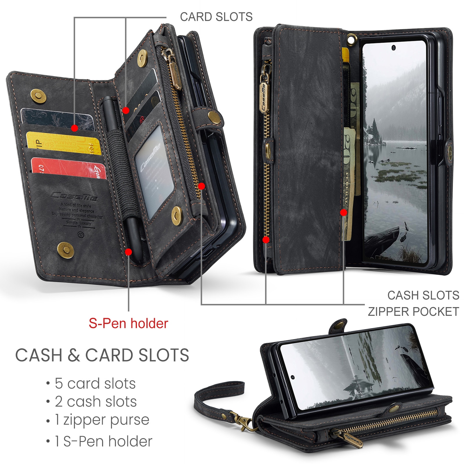 Multi-slot Suojakotelo Samsung Galaxy Z Fold 7 Harmaa