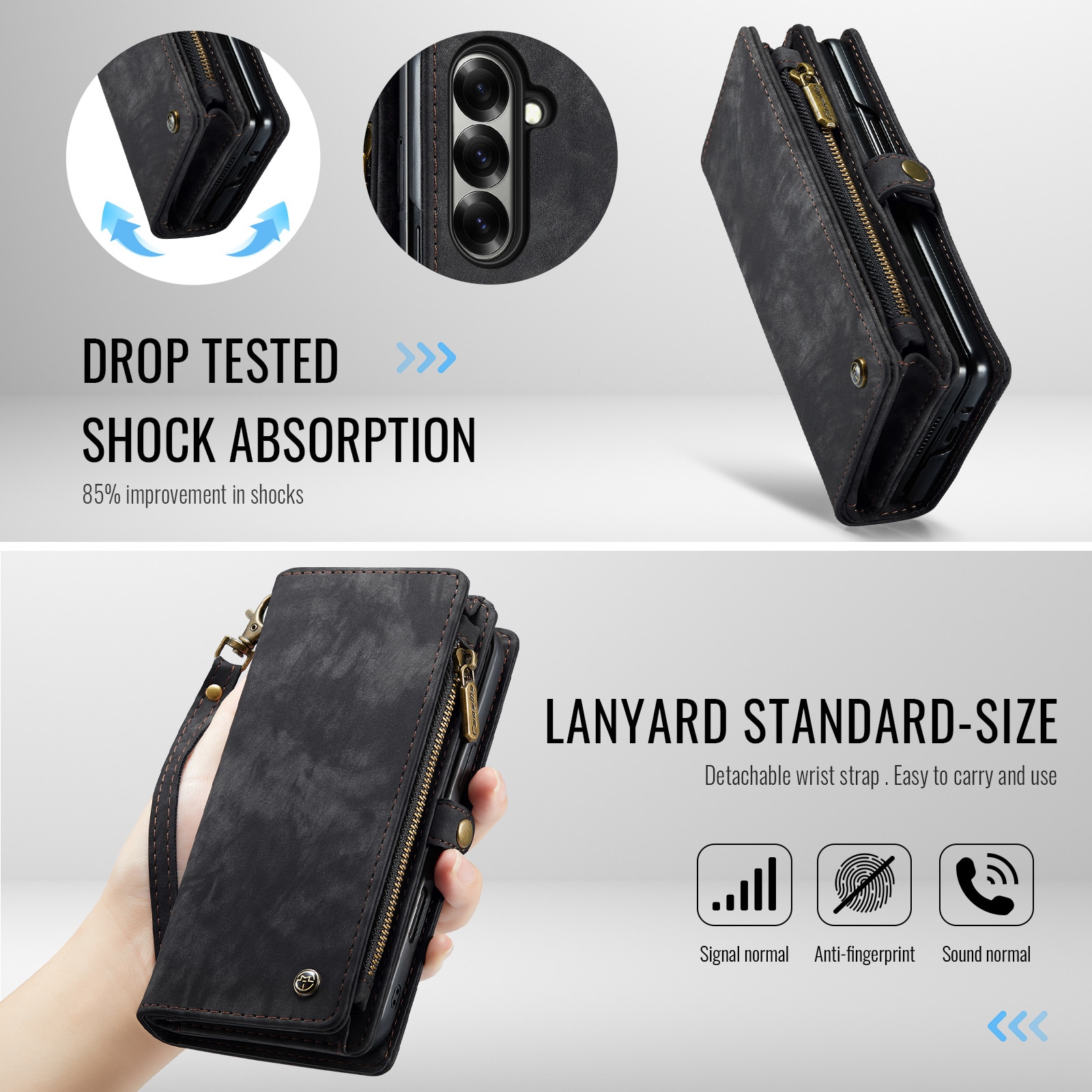 Multi-slot Suojakotelo Samsung Galaxy Z Fold 7 Harmaa