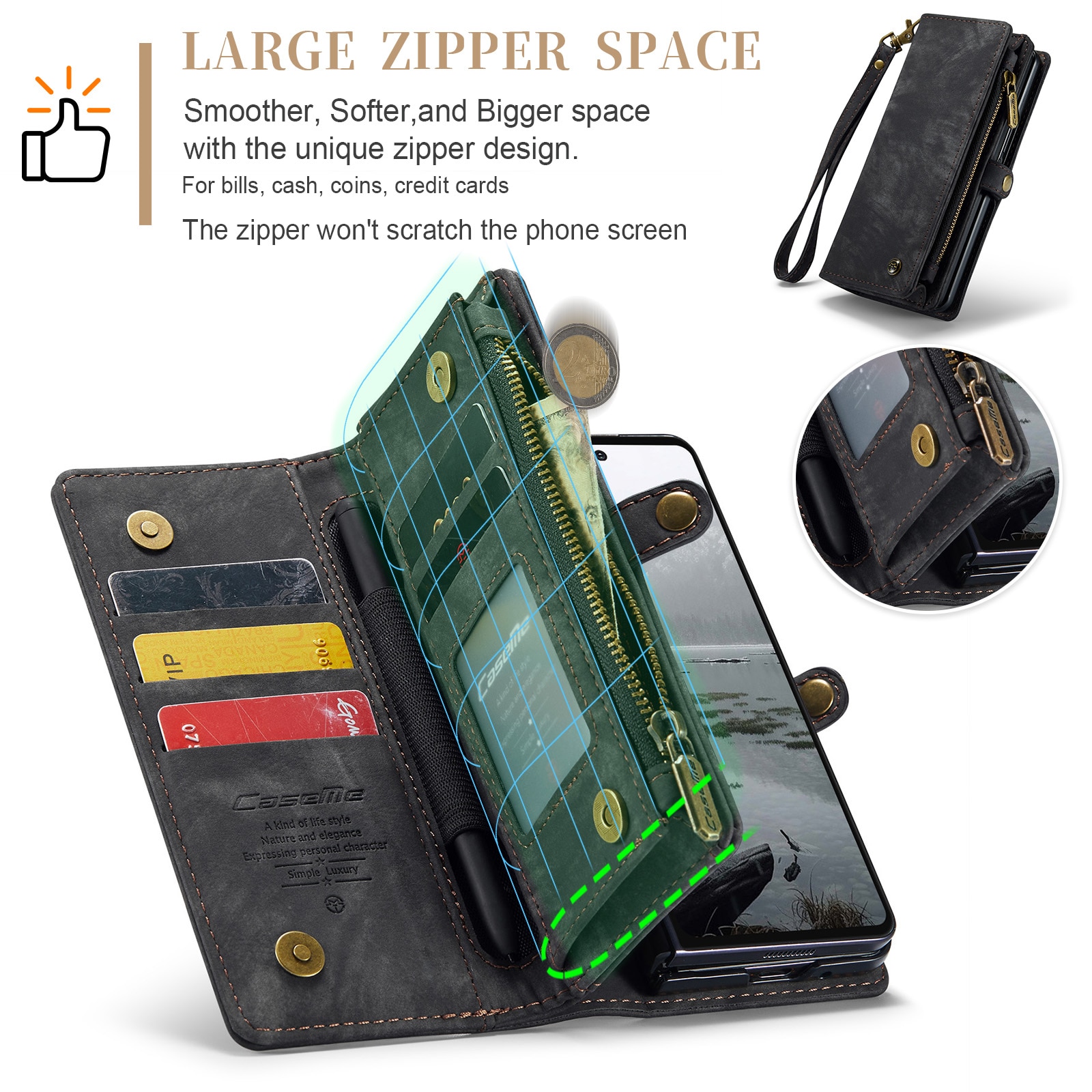 Multi-slot Suojakotelo Samsung Galaxy Z Fold 7 Harmaa