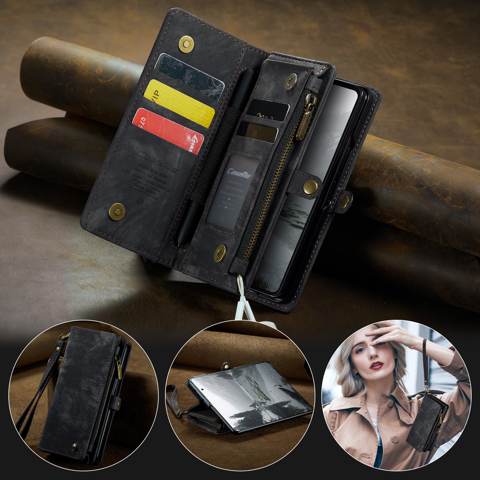 Multi-slot Suojakotelo Samsung Galaxy Z Fold 7 Harmaa