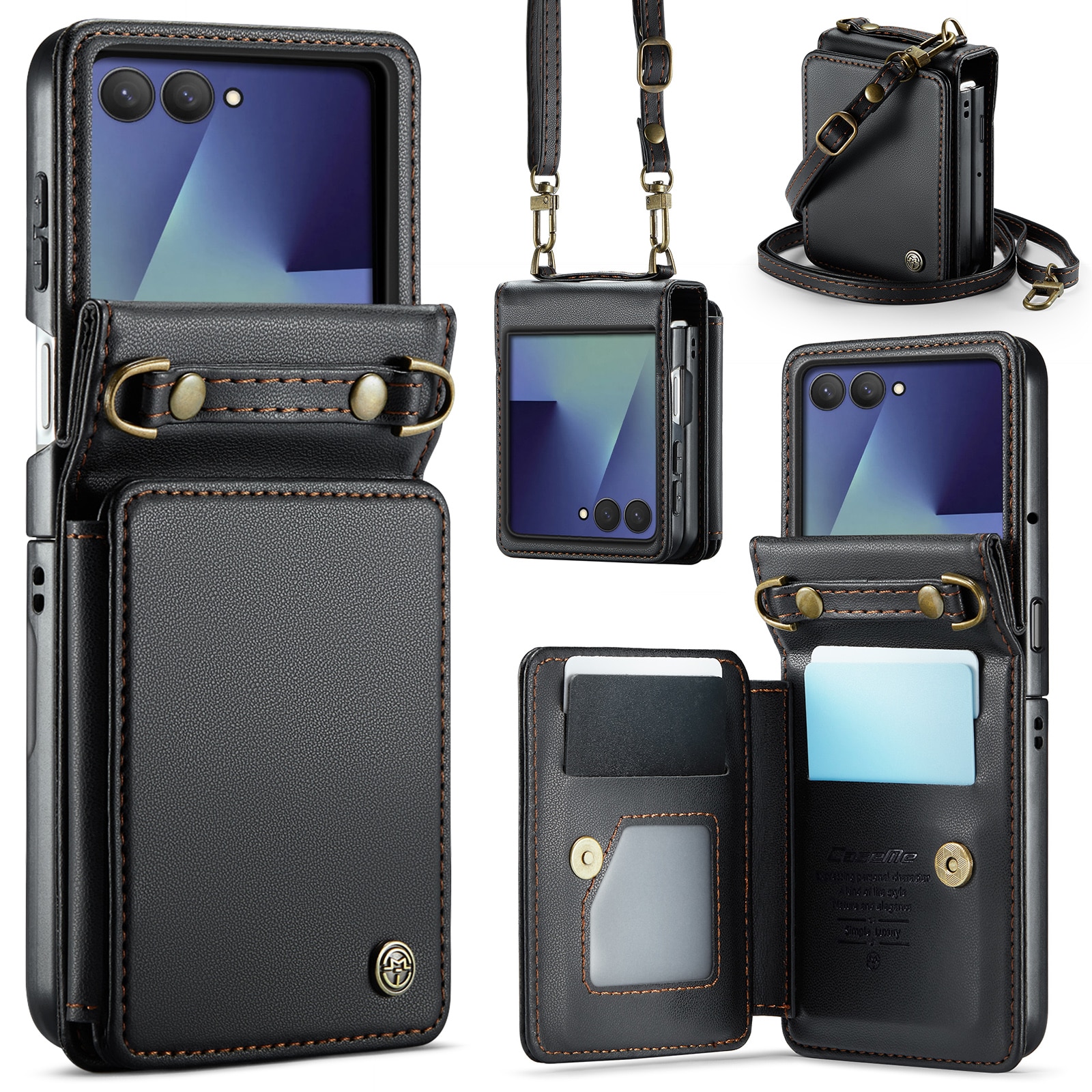 RFID-blocking Lompakonkuori Samsung Galaxy Z Flip 7 Musta