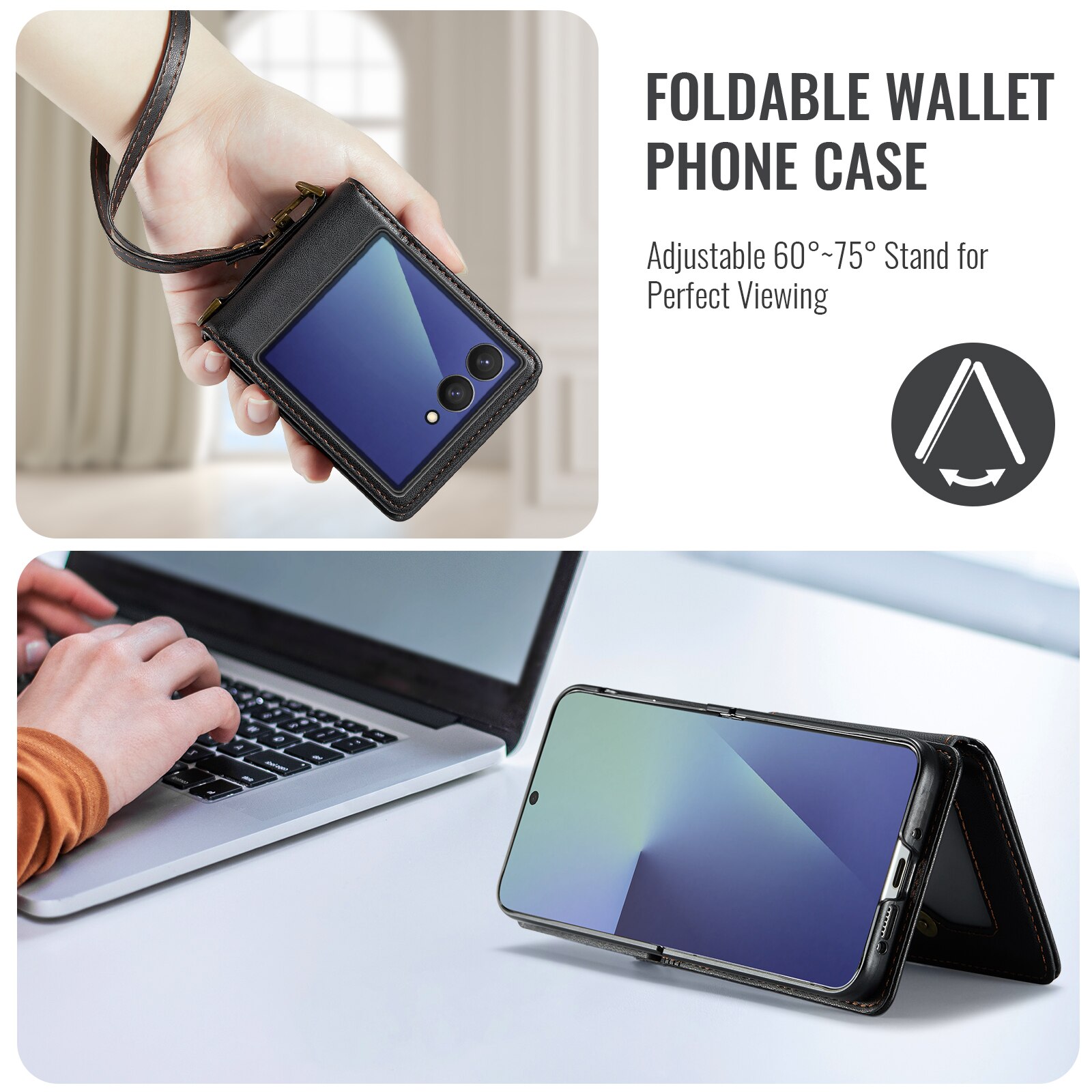 RFID-blocking Lompakonkuori Samsung Galaxy Z Flip 7 Musta