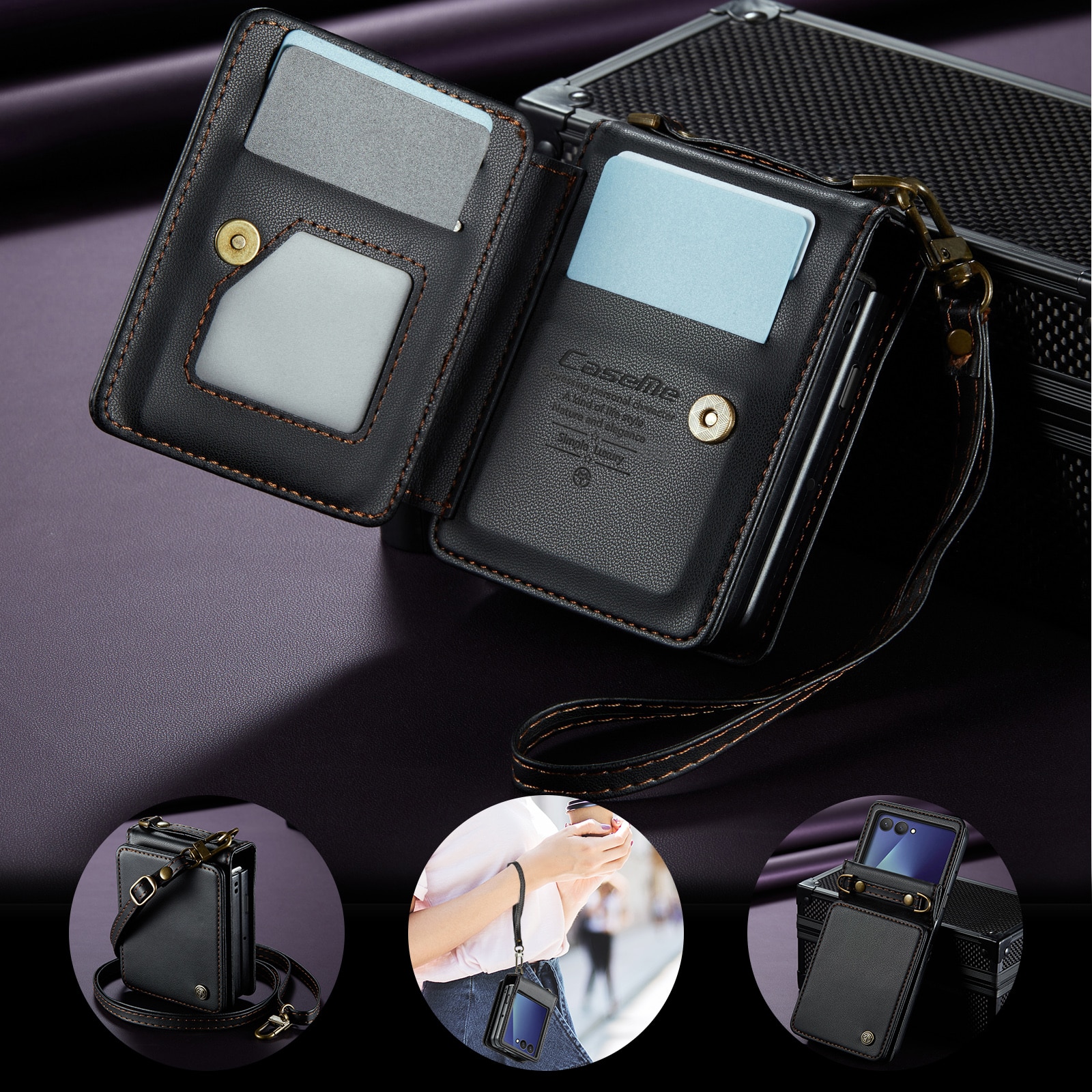 RFID-blocking Lompakonkuori Samsung Galaxy Z Flip 7 Musta