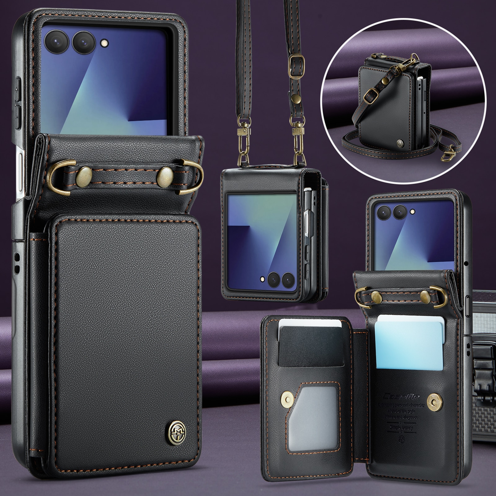 RFID-blocking Lompakonkuori Samsung Galaxy Z Flip 7 Musta