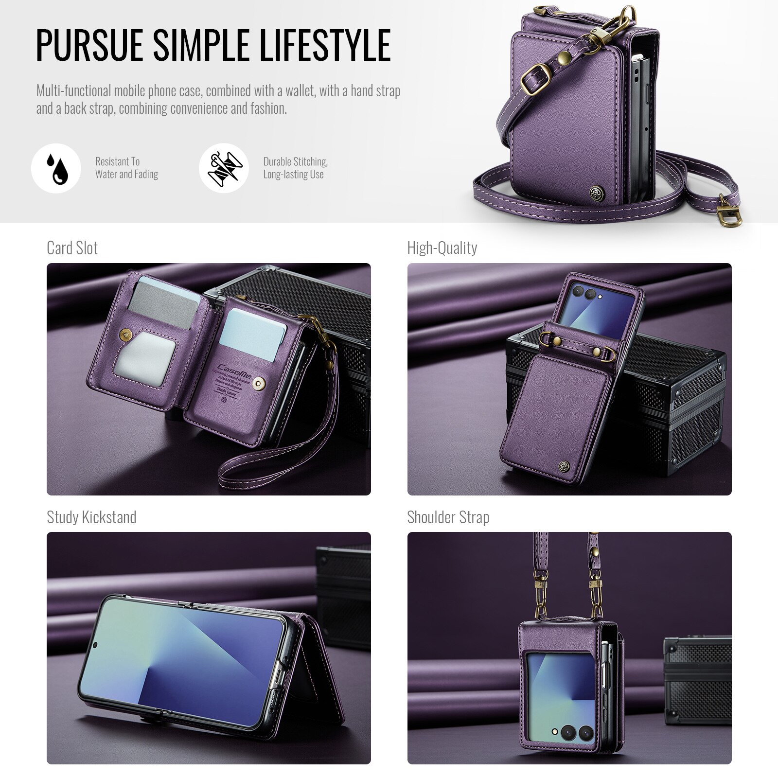 RFID-blocking Lompakonkuori Samsung Galaxy Z Flip 7 Liila