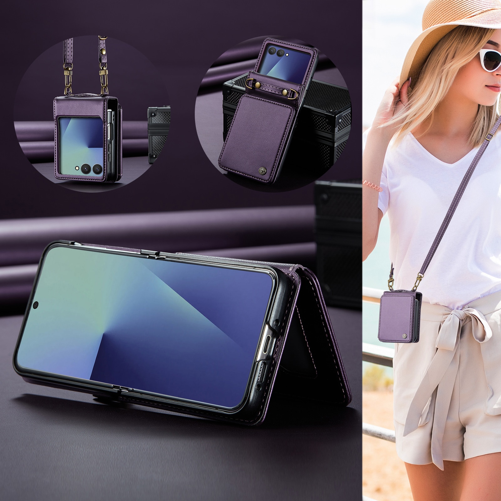 RFID-blocking Lompakonkuori Samsung Galaxy Z Flip 7 Liila
