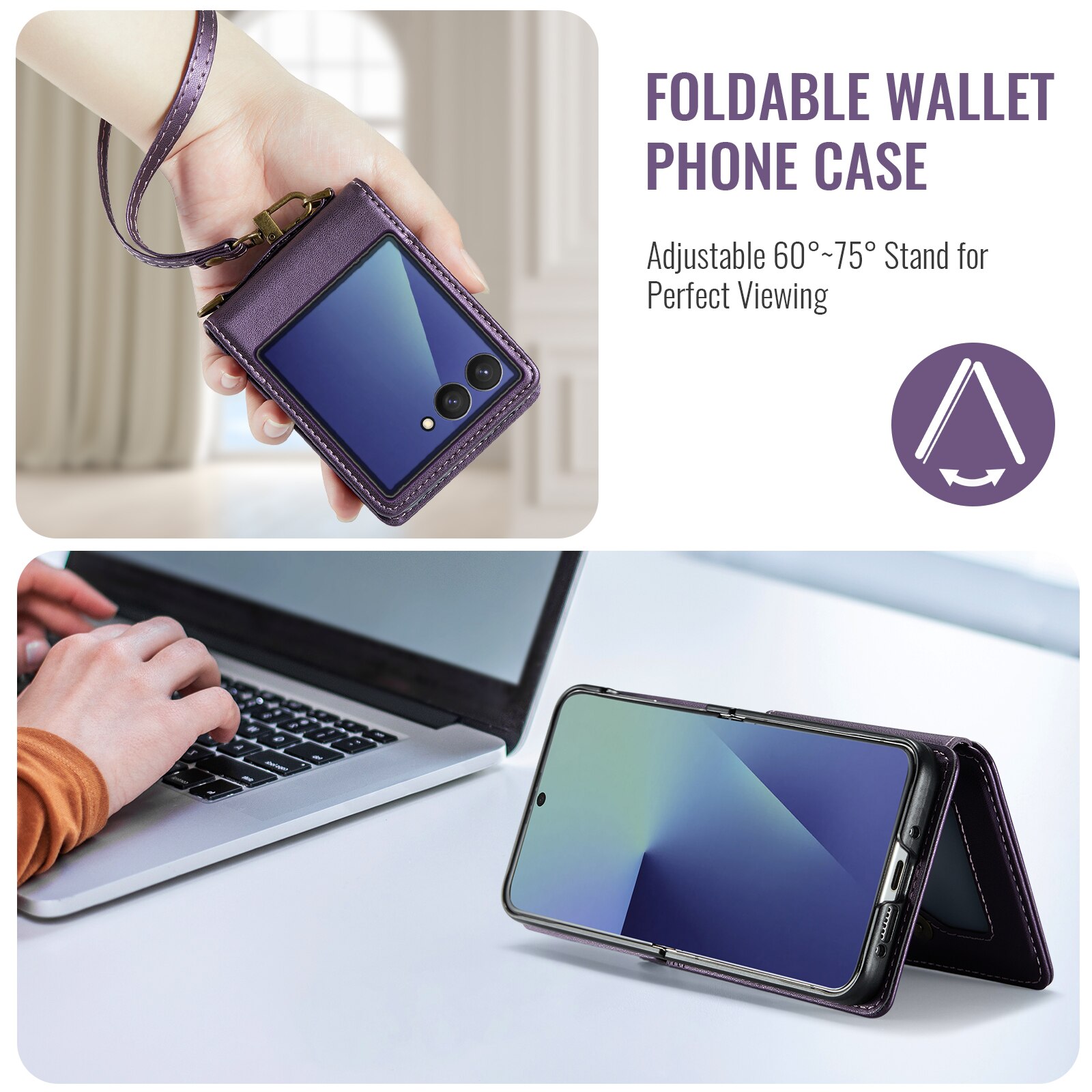 RFID-blocking Lompakonkuori Samsung Galaxy Z Flip 7 Liila