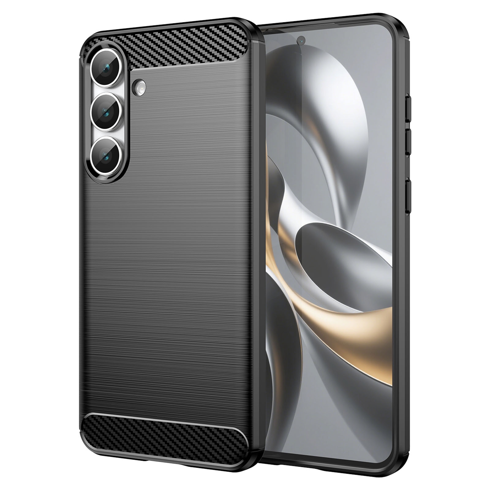 Samsung Galaxy S25 FE Kuori TPU Brushed Musta