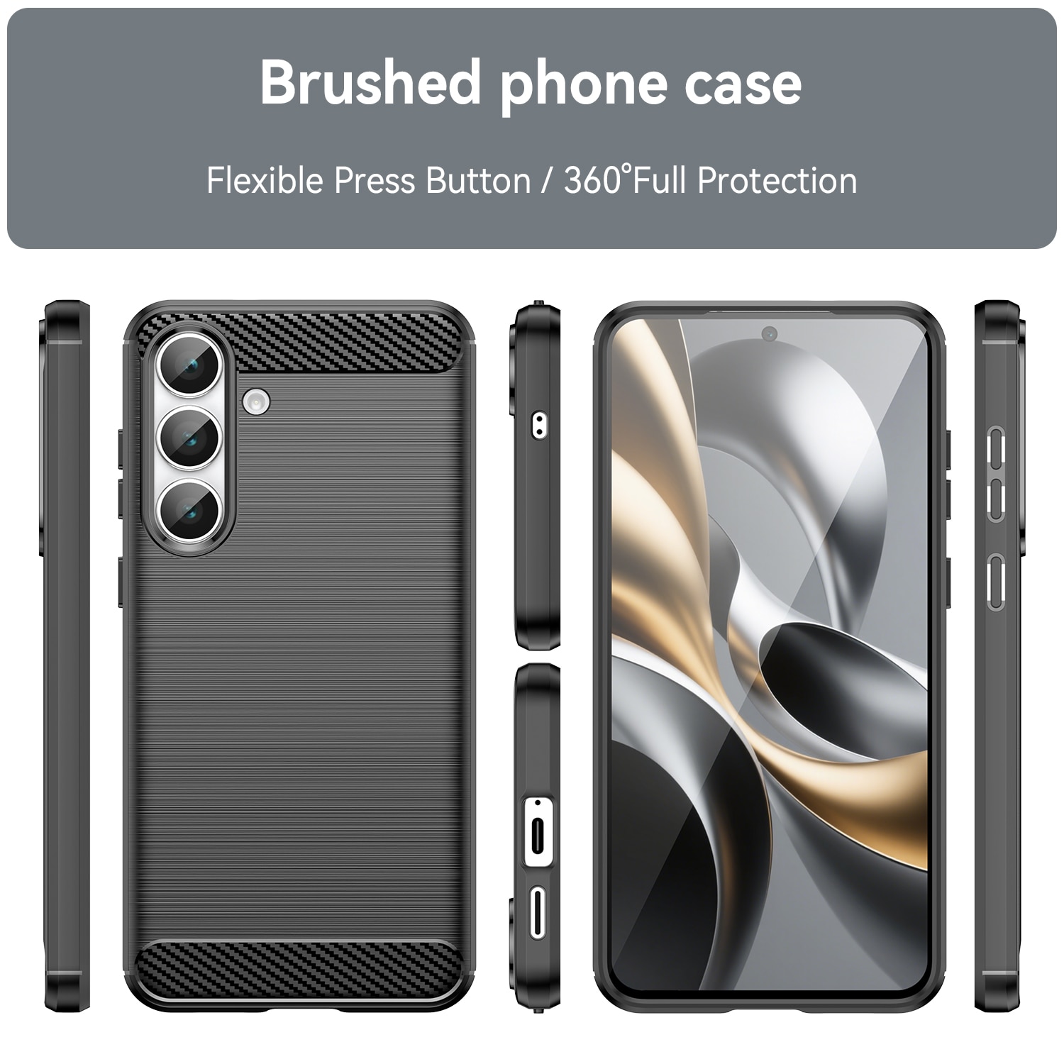 Samsung Galaxy S25 FE Kuori TPU Brushed Musta