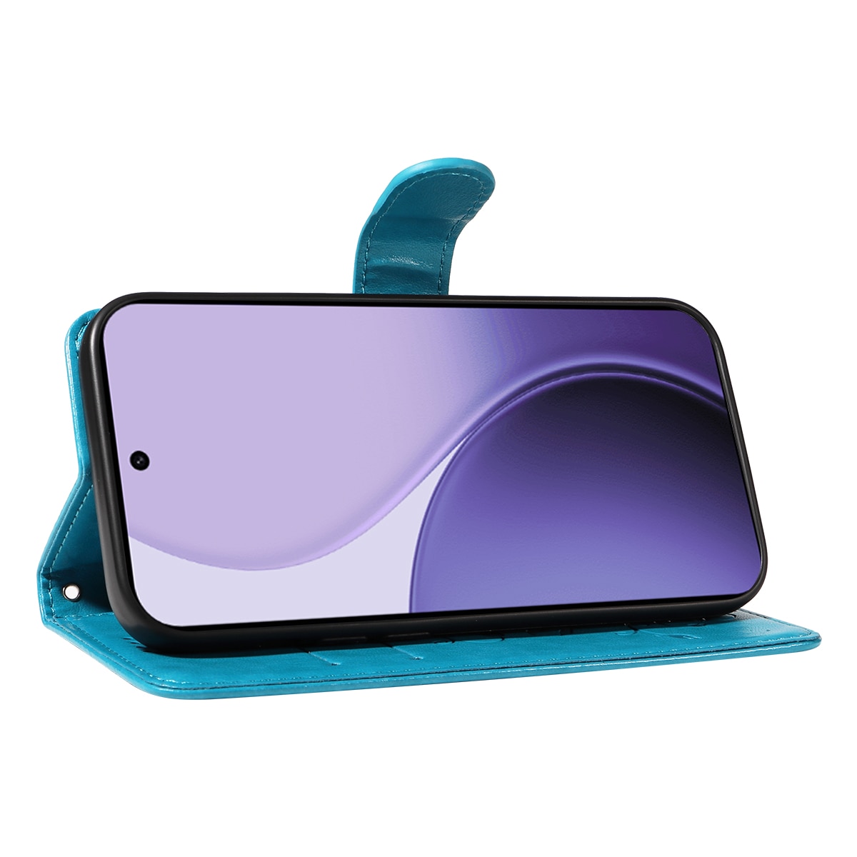 Nahkakotelo Perhonen Oppo Reno 14 F Sininen