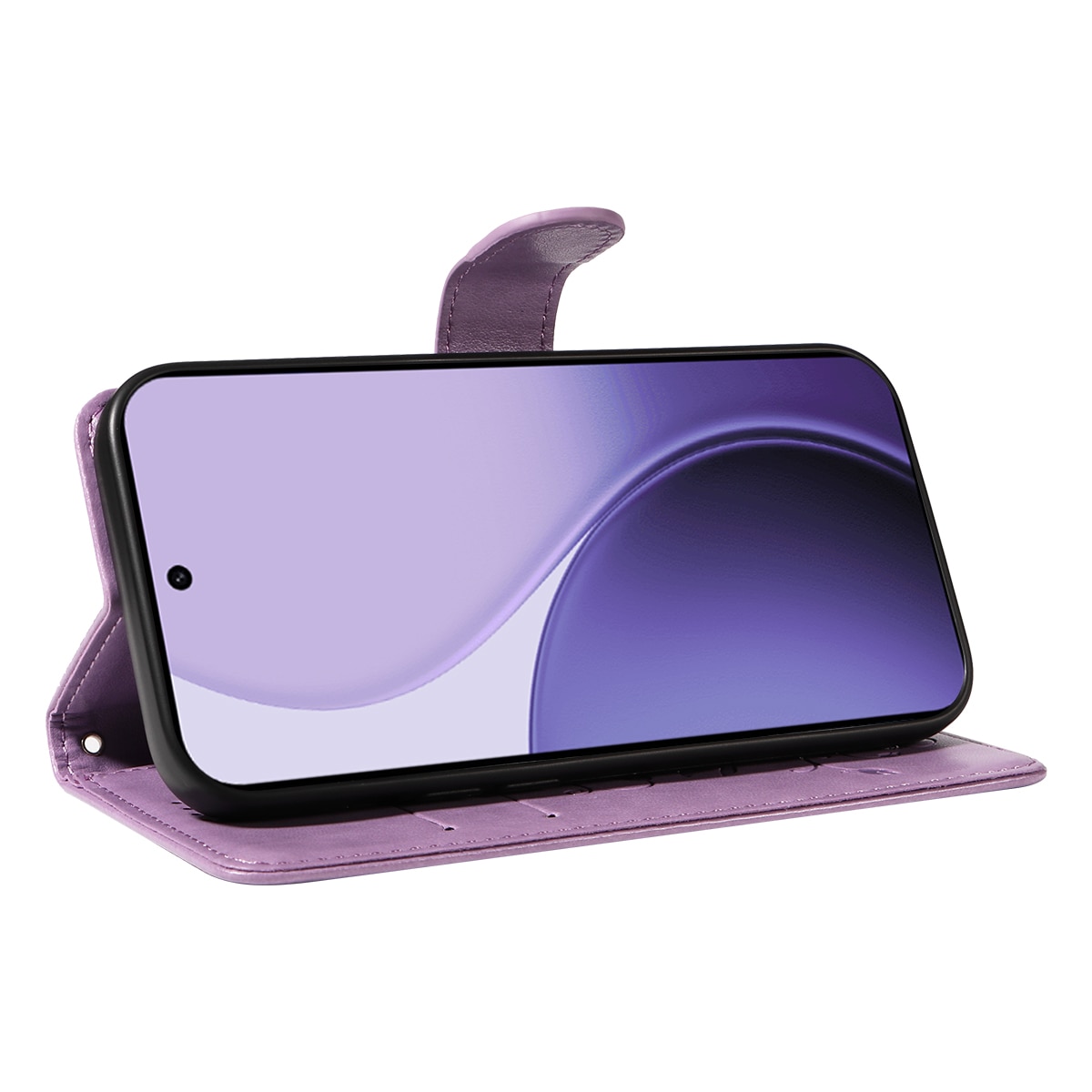 Nahkakotelo Perhonen Oppo Reno 14 Liila