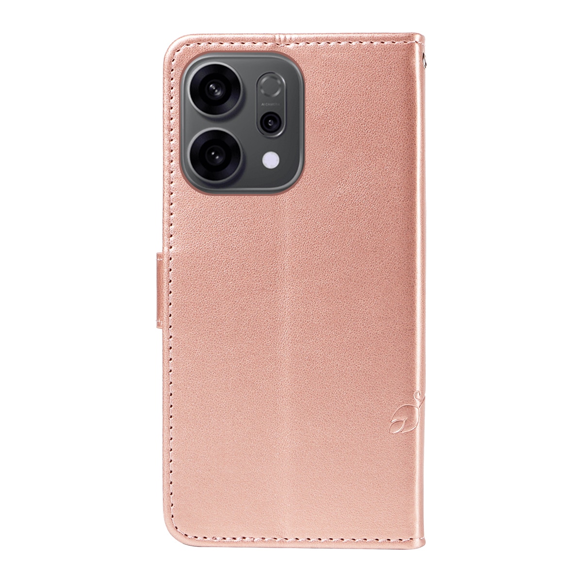 Nahkakotelo Perhonen Oppo Reno 14 Ruusukulta