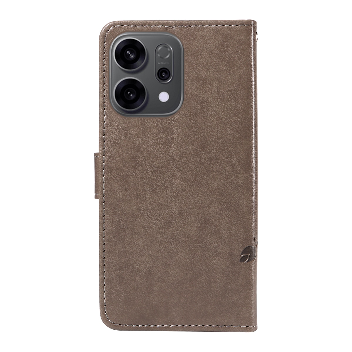 Nahkakotelo Perhonen Oppo Reno 14 F Harmaa