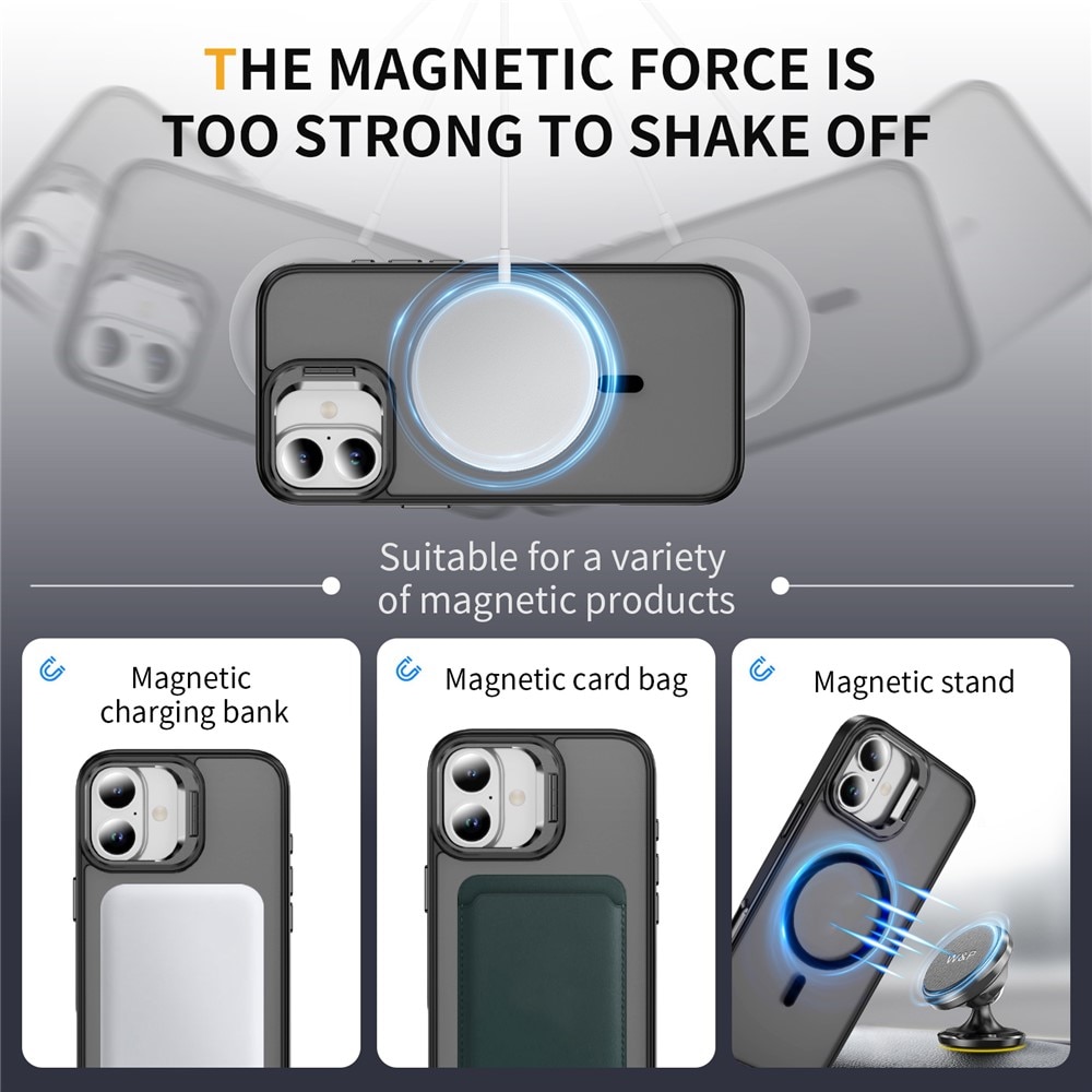 Hybridikuori Kickstand MagSafe iPhone 17 Musta