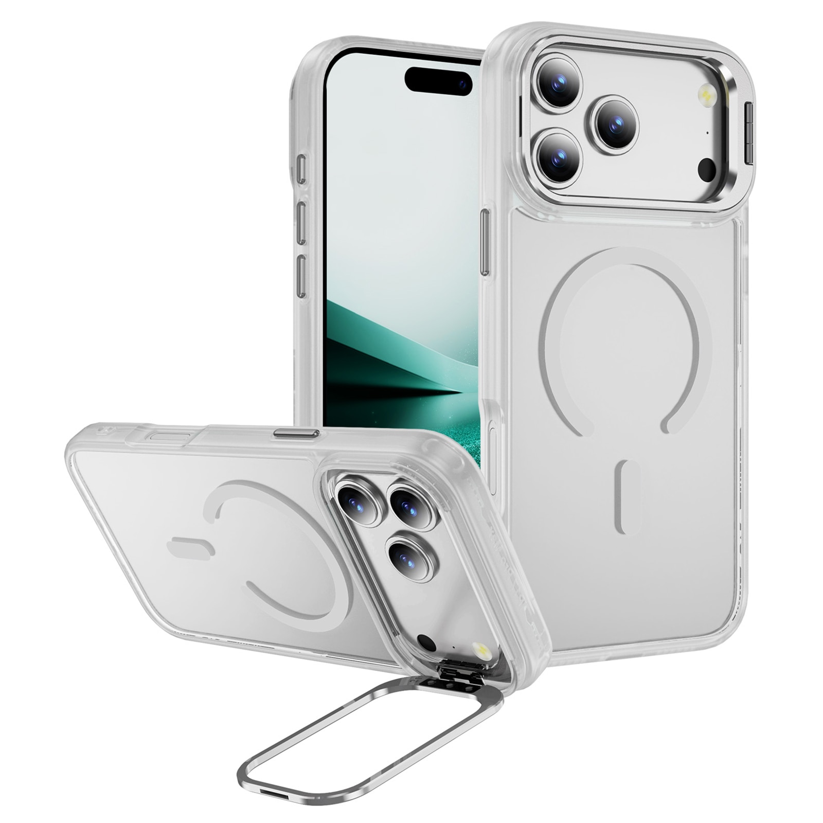 Hybridikuori Kickstand MagSafe iPhone 17 Pro Max Kirkas