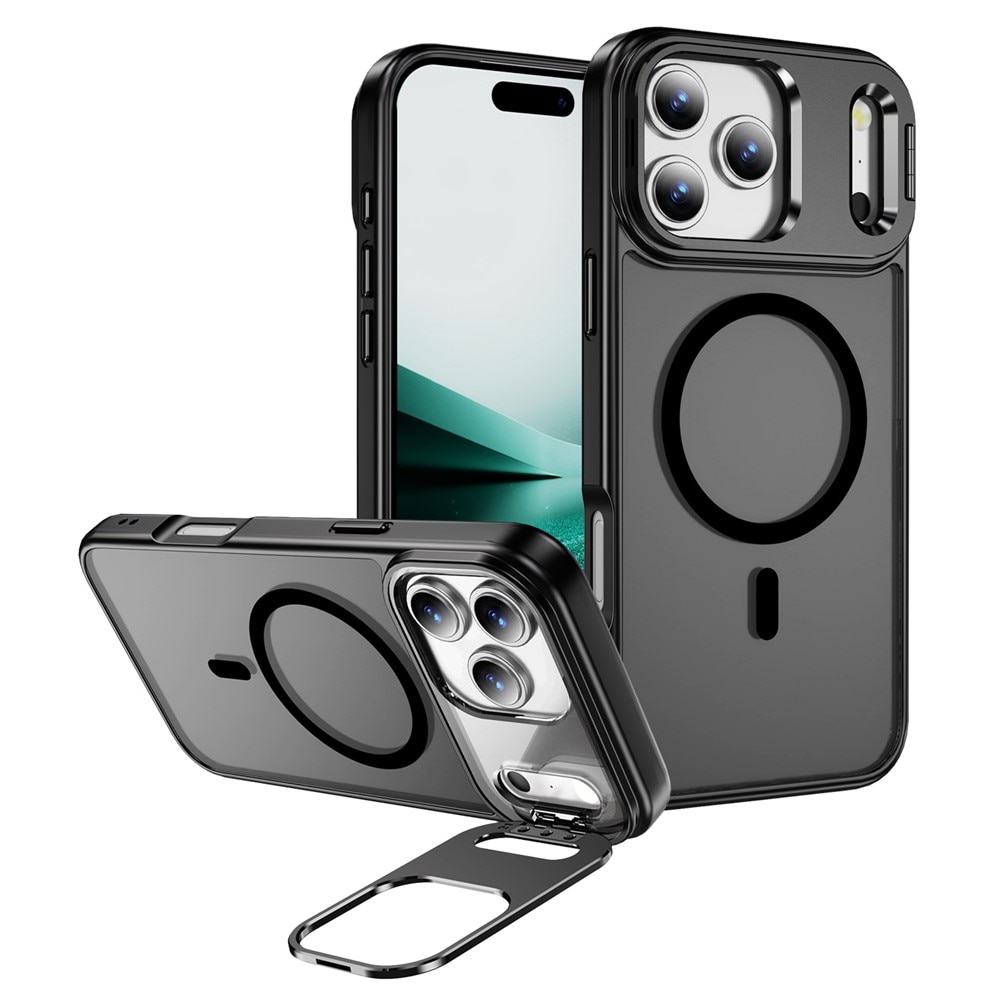 Hybridikuori Kickstand MagSafe iPhone 17 Pro Musta
