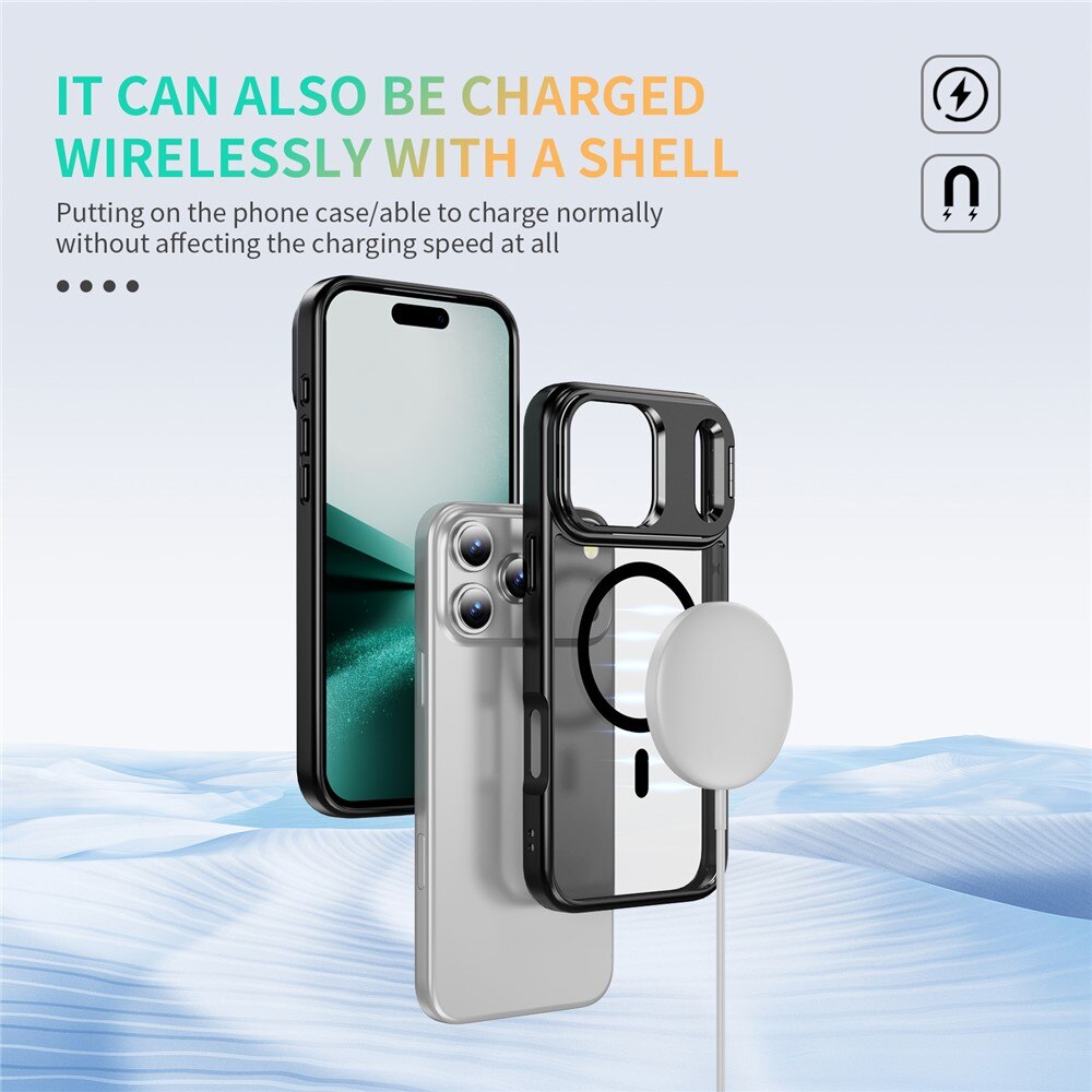 Hybridikuori Kickstand MagSafe iPhone 17 Pro Musta