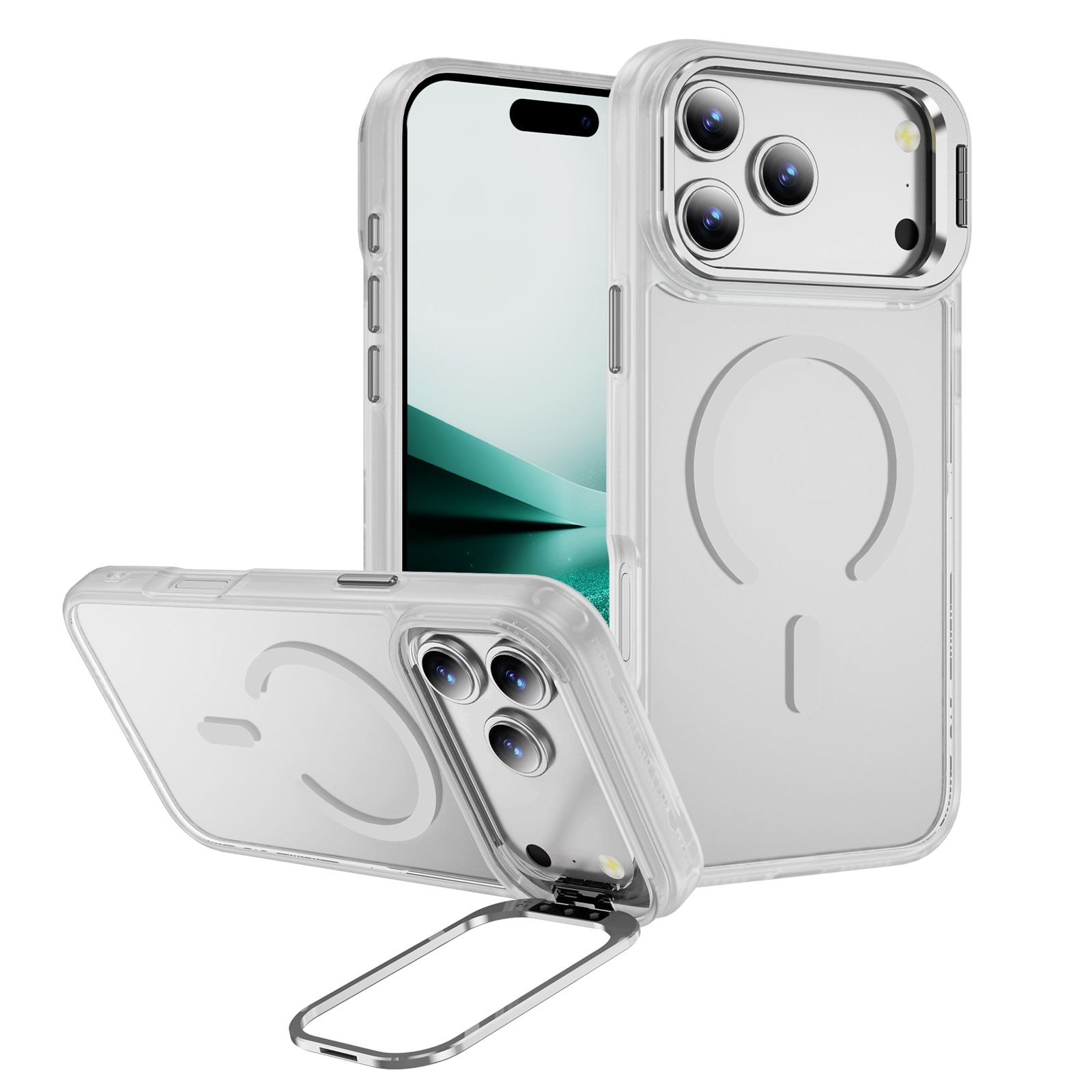 Hybridikuori Kickstand MagSafe iPhone 17 Pro Kirkas