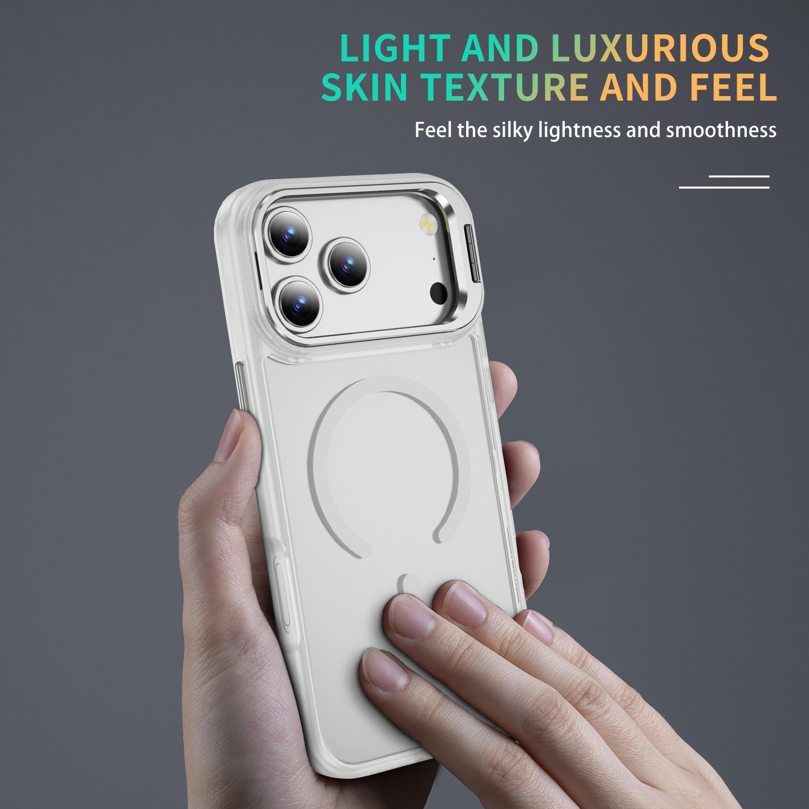 Hybridikuori Kickstand MagSafe iPhone 17 Pro Kirkas