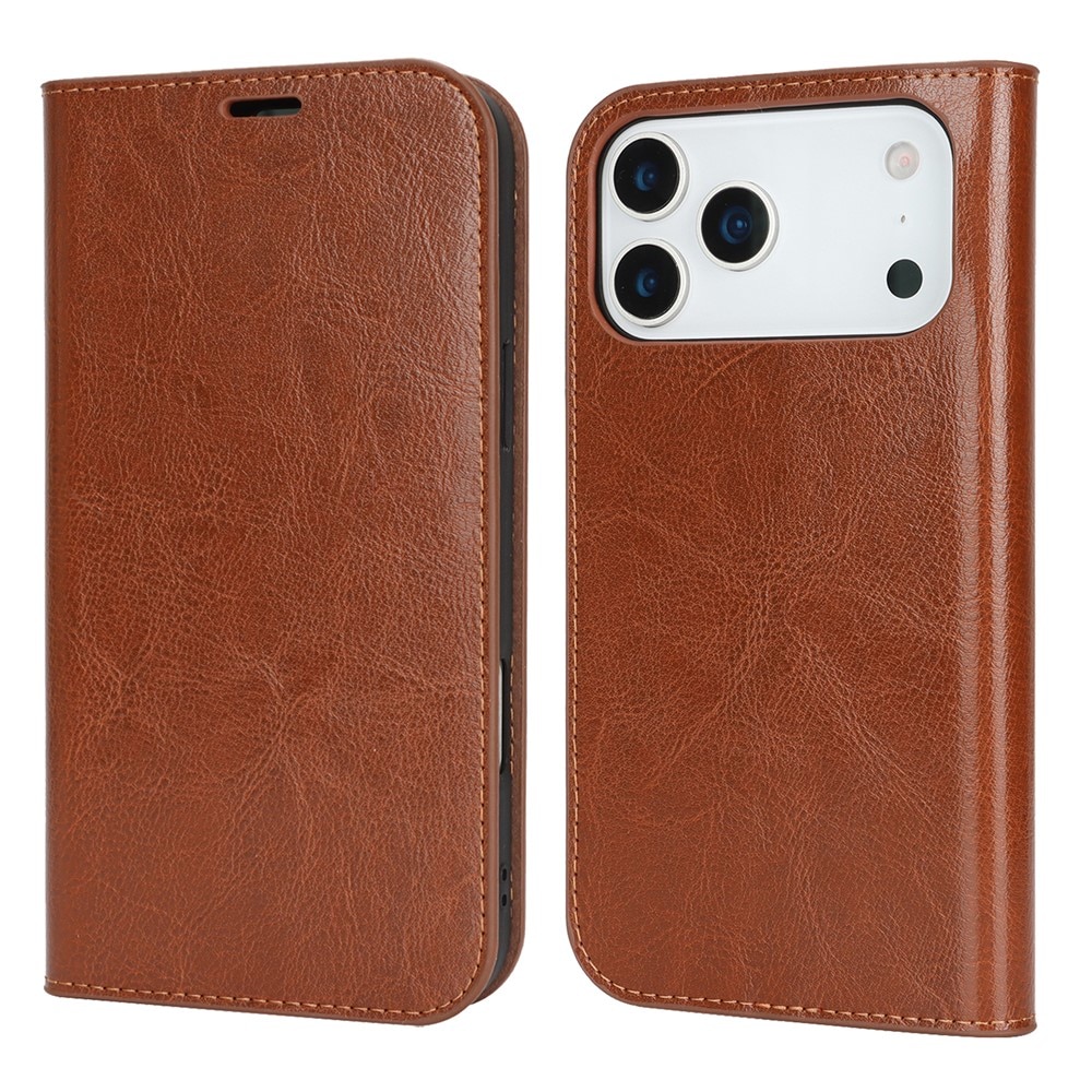 Suojakotelo Aito Nahka iPhone 17 Pro Max Ruskea