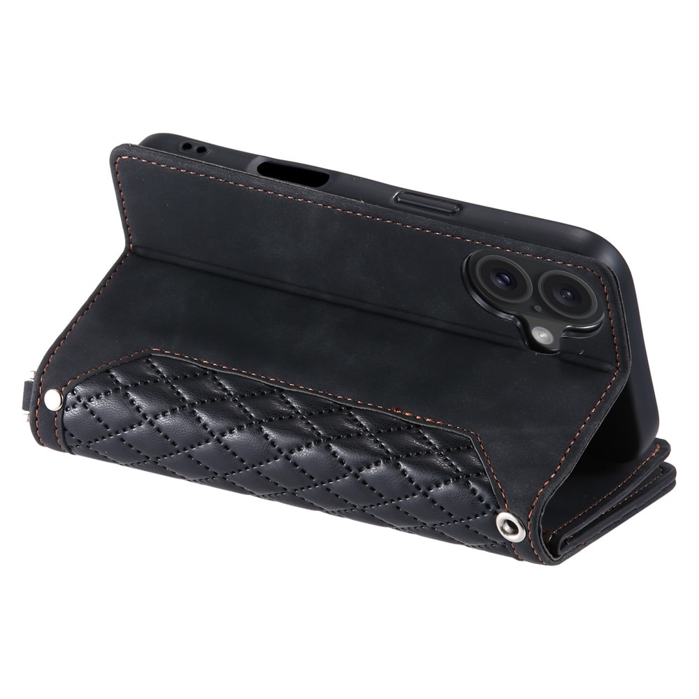 Lompakkolaukku iPhone 17 Quilted Musta