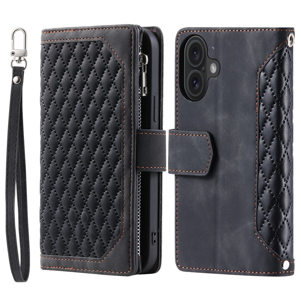 Lompakkolaukku iPhone 17 Quilted Musta