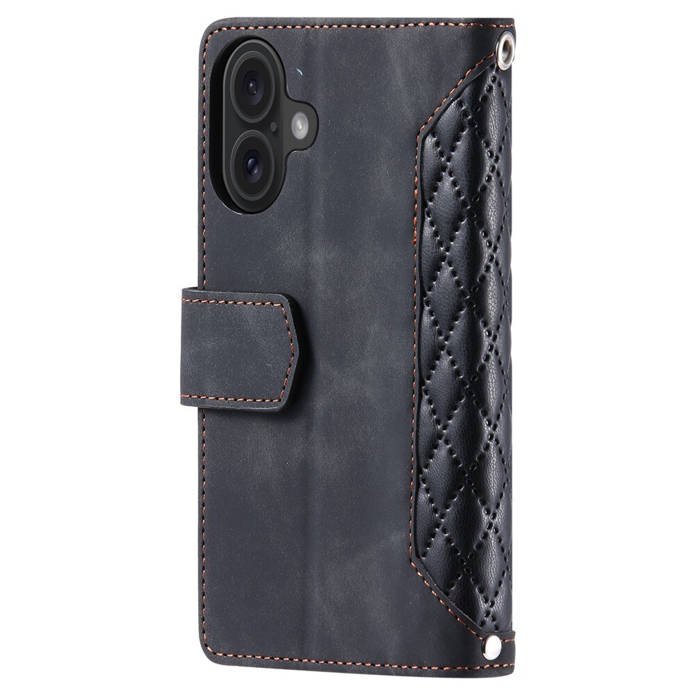 Lompakkolaukku iPhone 17 Quilted Musta