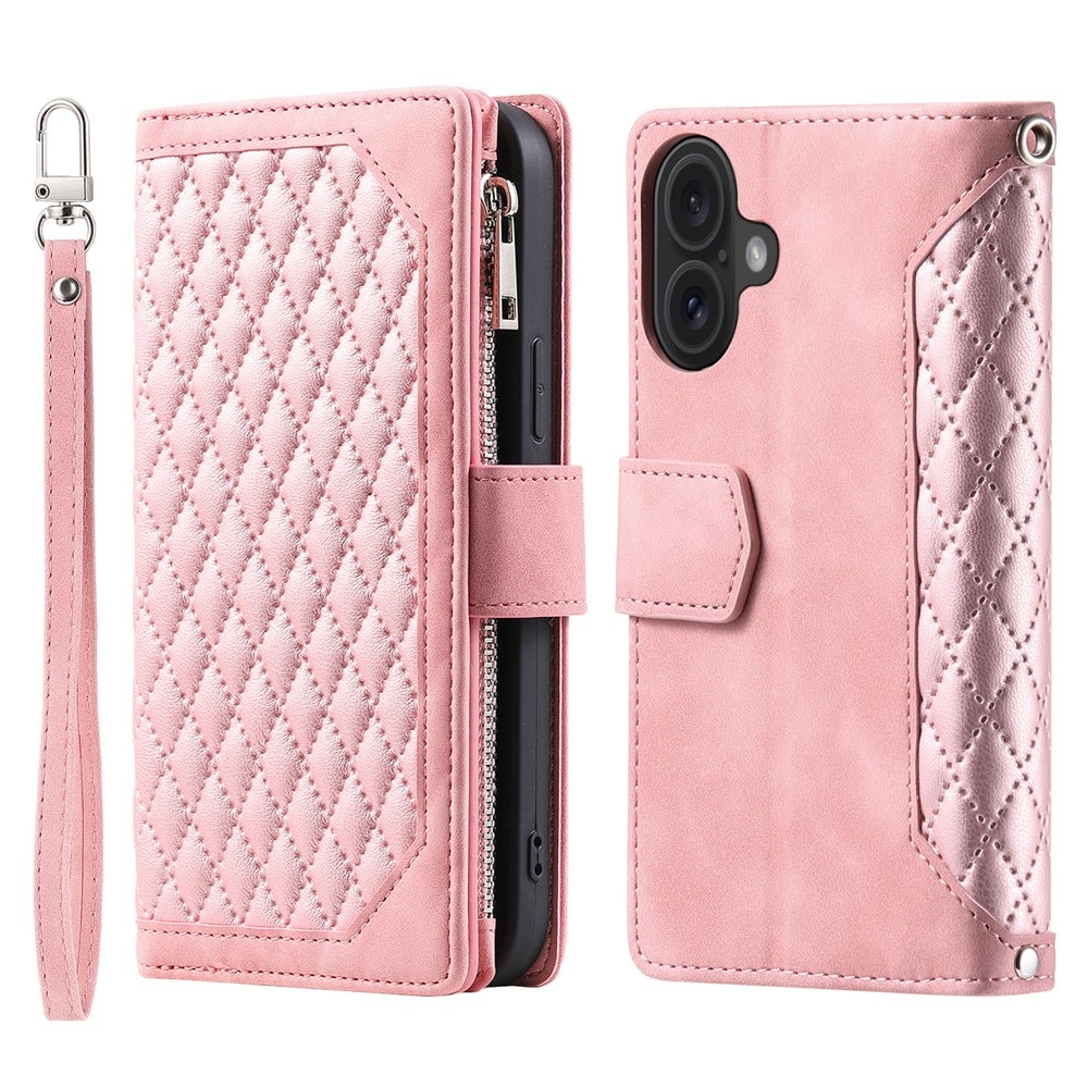 Lompakkolaukku iPhone 17 Quilted Vaaleanpunainen