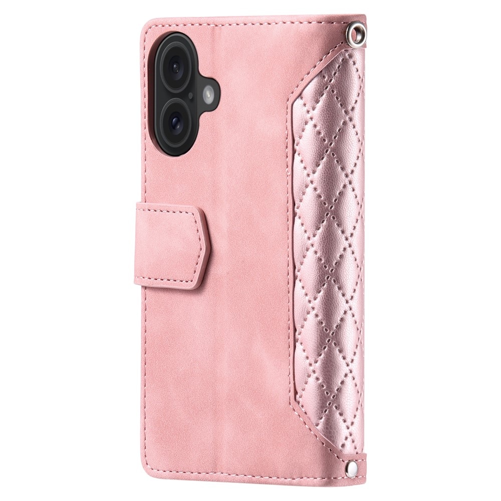 Lompakkolaukku iPhone 17 Quilted Vaaleanpunainen