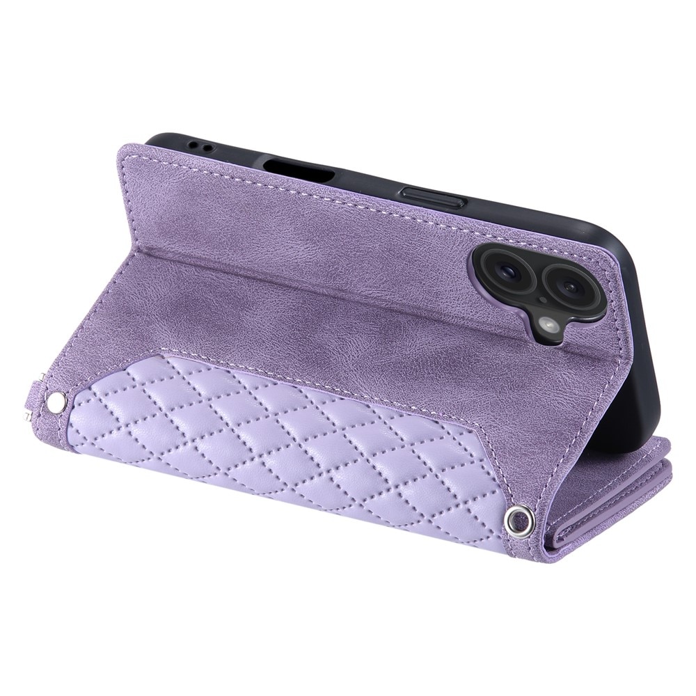 Lompakkolaukku iPhone 17 Quilted Liila
