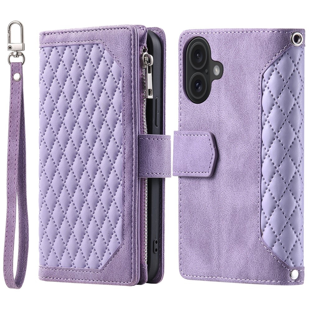 Lompakkolaukku iPhone 17 Quilted Liila