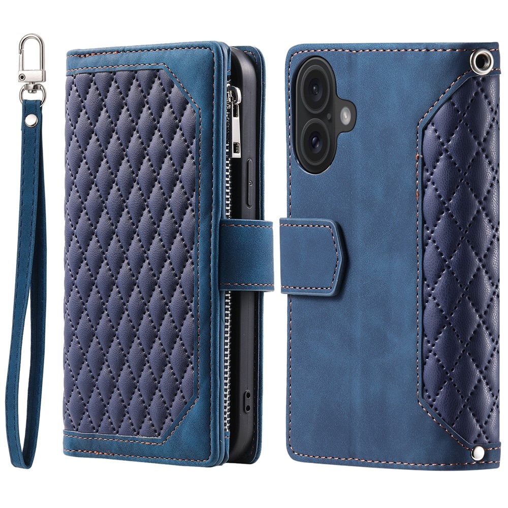 Lompakkolaukku iPhone 17 Quilted Sininen