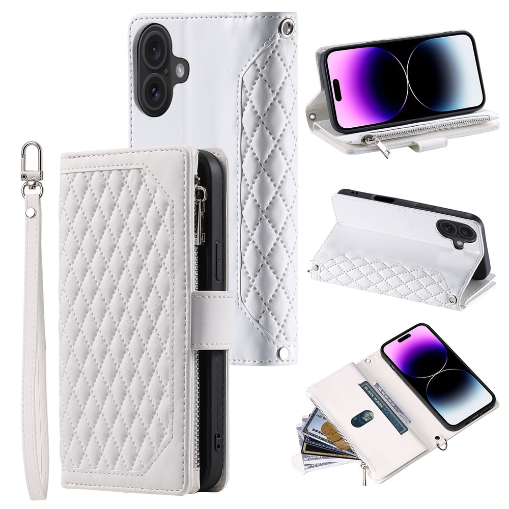 Lompakkolaukku iPhone 17 Quilted Valkoinen