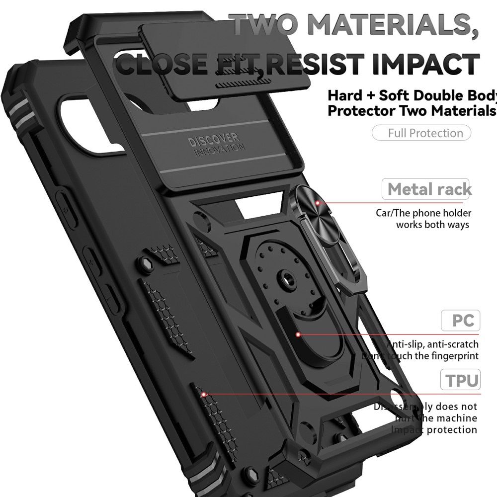 Hybridikuori Ring + Kamerasuojalla Google Pixel 9a Musta