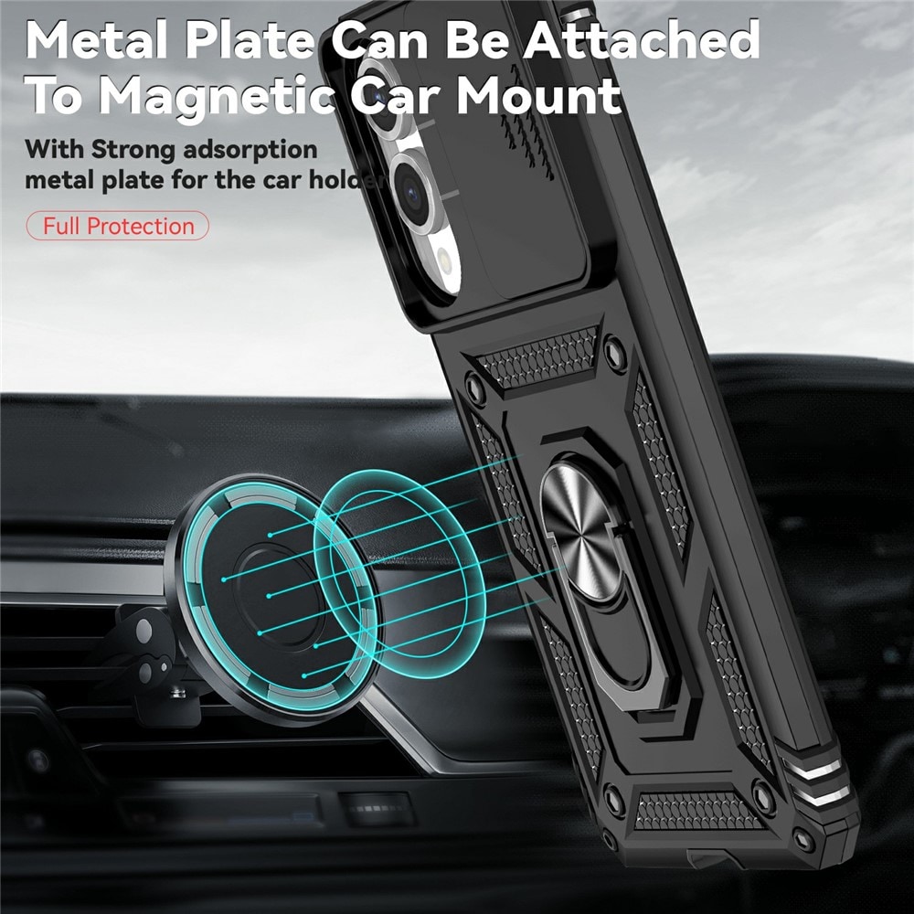 Hybridikuori Ring + Kamerasuojalla Samsung Galaxy S25 Edge Musta