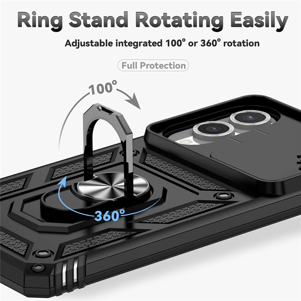 Hybridikuori Ring + Kamerasuojalla Samsung Galaxy S25 Edge Musta